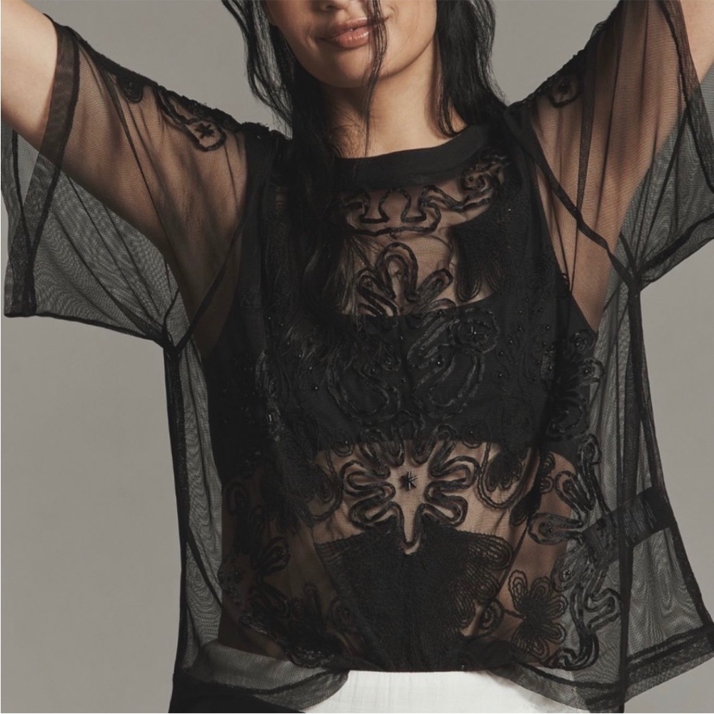 Anthropologie Sheer Mesh Top - Picture 2 of 4